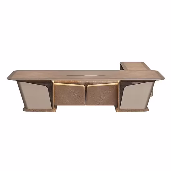 Sea recibido con el director ejecutivo, gerente ejecutivo, diseño de madera moderno, mesa de oficina ejecutiva en forma de L para el hogar